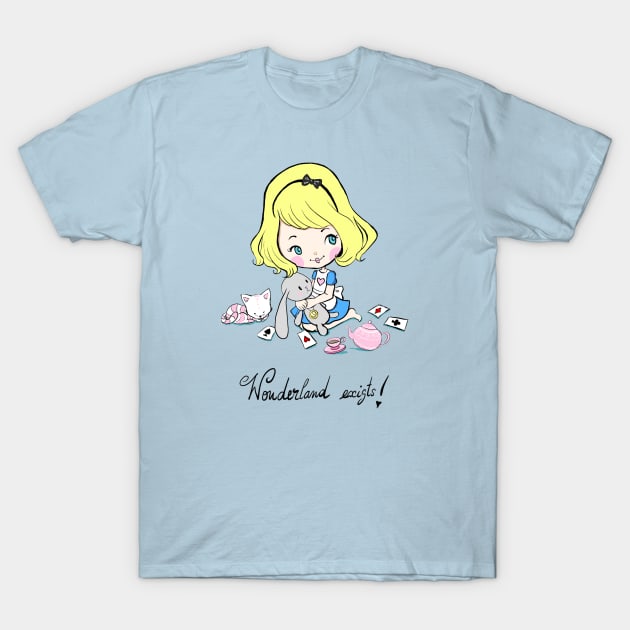 Wonderland exists T-Shirt by mapetitepoupee